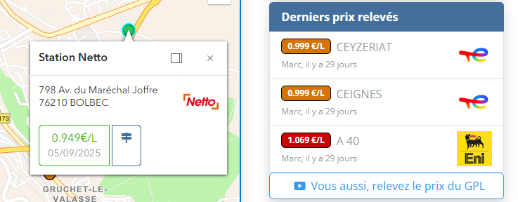 Enseignes visibles