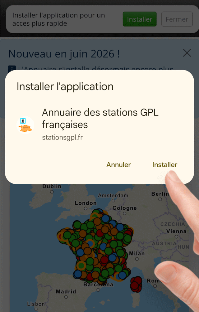 Installer avec Chrome